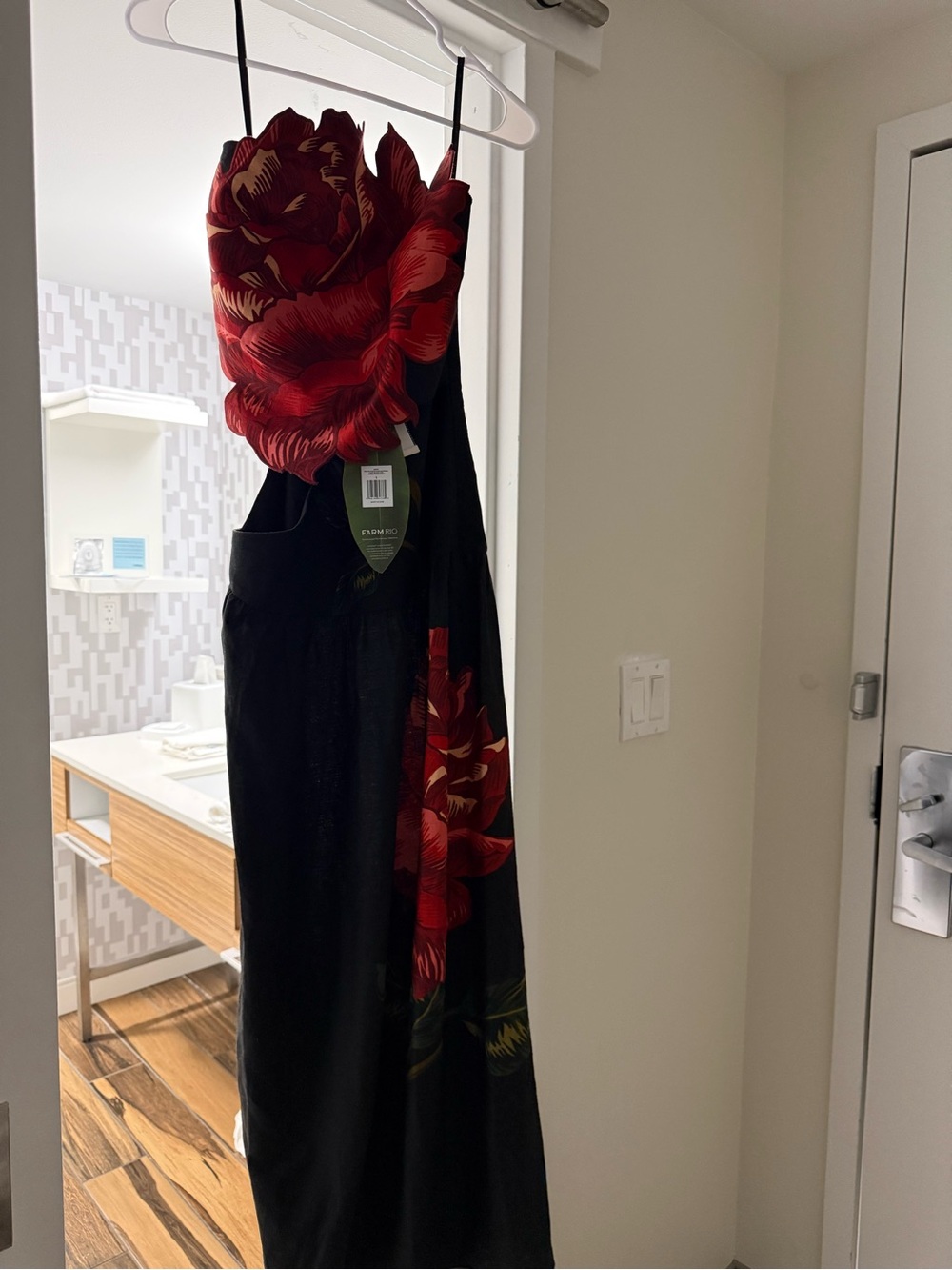 FARM Rio Rosalia Black Artisanal Midi Dress - Picture 4 of 6